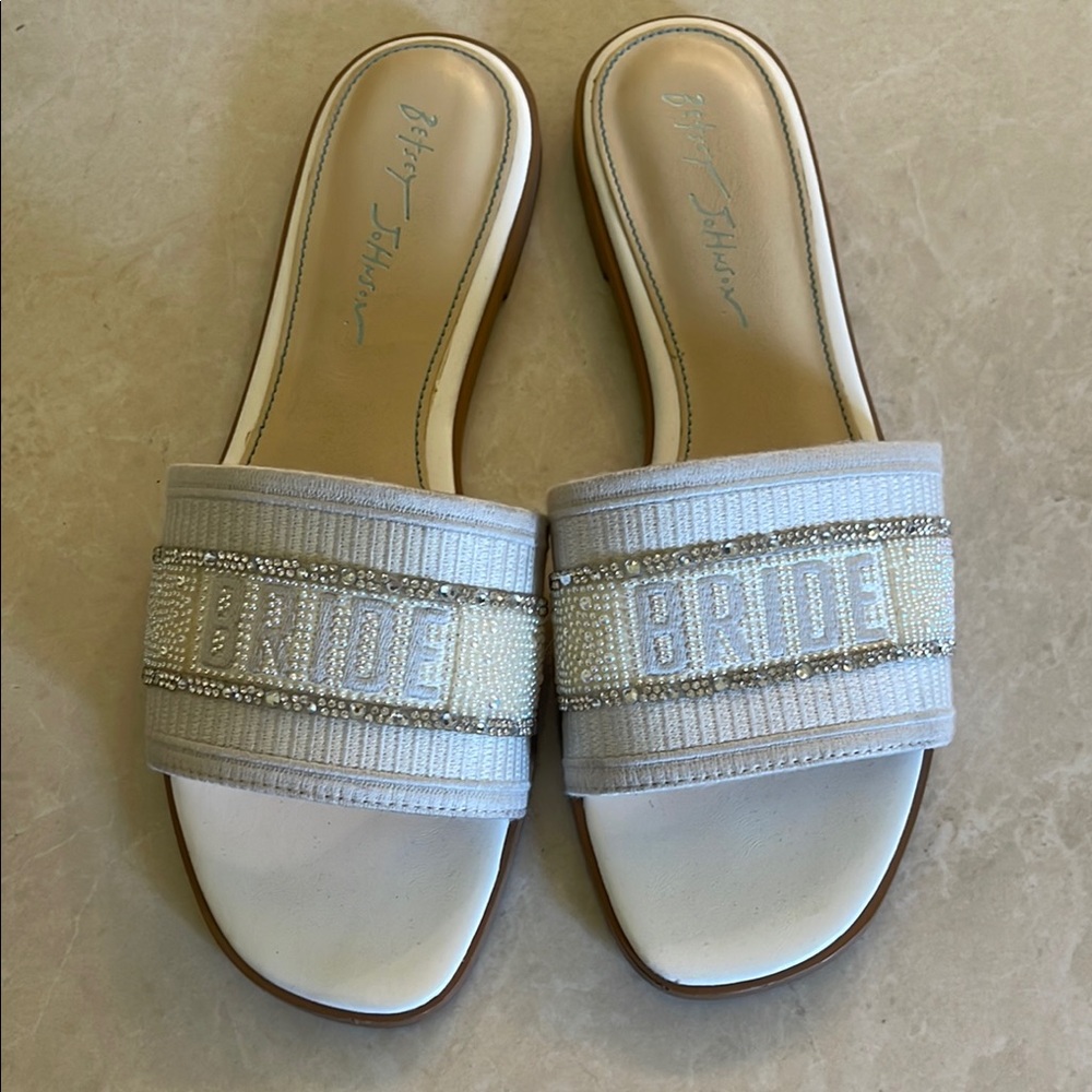 Betsey Johnson White Bridal Sandals